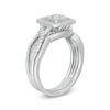 Thumbnail Image 3 of 5/8 CT. T.W. Composite Diamond Square Frame Twist Shank Three Piece Bridal Set in Sterling Silver