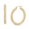 Thumbnail Image 1 of 35.0mm Diamond-Cut Tube Hoop Earrings in 10K Gold
