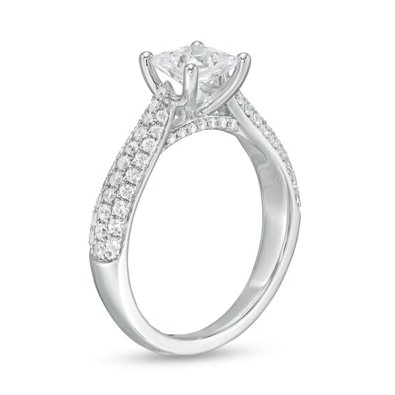 Celebration Ideal 1-1/5 CT. T.w. Certified Princess-Cut Diamond Engagement Ring in 14K White Gold (I/I1)