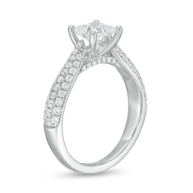 Celebration Ideal 1-1/5 CT. T.W. Certified Princess-Cut Diamond Engagement Ring in 14K White Gold (I/I1)