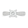 Thumbnail Image 4 of Celebration Ideal 1-1/5 CT. T.W. Certified Princess-Cut Diamond Engagement Ring in 14K White Gold (I/I1)