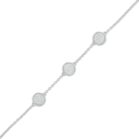 1/5 CT. T.w. Composite Diamond Triple Circle Station Bracelet in 10K White Gold