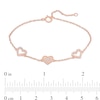 Thumbnail Image 4 of 1/5 CT. T.W. Diamond Hearts Station Bracelet in 10K Rose Gold
