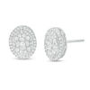 1/2 CT. T.W. Oval Multi-Diamond Frame Stud Earrings in 10K White Gold