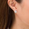 Thumbnail Image 2 of 1/2 CT. T.W. Oval Multi-Diamond Frame Stud Earrings in 10K White Gold