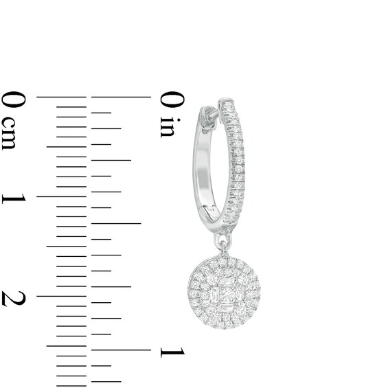 1/2 CT. T.w. Composite Diamond Frame Drop Earrings in 10K White Gold