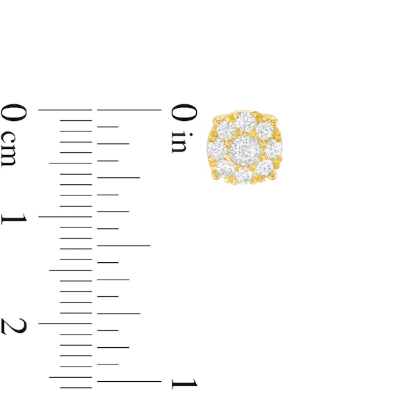 1/2 CT. T.w. Diamond Frame Stud Earrings in 10K Gold