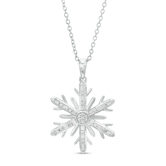 1/4 CT. T.w. Composite Diamond Snowflake Pendant in Sterling Silver