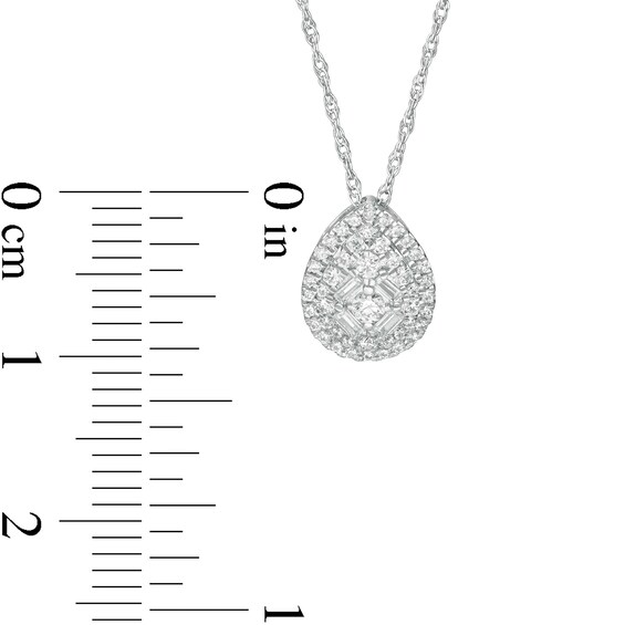 1/4 CT. T.w. Composite Pear-Shaped Diamond Teardrop Pendant in 10K White Gold