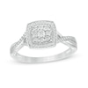 Thumbnail Image 1 of Composite Diamond Accent Bead Cushion Frame Promise Ring in Sterling Silver