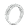 Thumbnail Image 3 of 1/3 CT. T.W. Baguette and Round Diamond Alternating Multi-Row Ring in Sterling Silver
