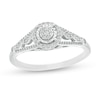 Thumbnail Image 1 of 1/6 CT. T.W. Composite Diamond Frame Vintage-Style Promise Ring in Sterling Silver