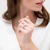 Thumbnail Image 2 of 1/6 CT. T.W. Composite Oval Diamond Frame Split Shank Promise Ring in Sterling Silver