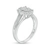 Thumbnail Image 2 of 1/6 CT. T.W. Composite Oval Diamond Frame Split Shank Promise Ring in Sterling Silver