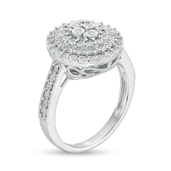 1/4 CT. T.w. Composite Oval Diamond Promise Ring in Sterling Silver