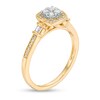 1/4 CT. T.W. Composite Diamond Cushion Frame Vintage-Style Promise Ring in 10K Gold