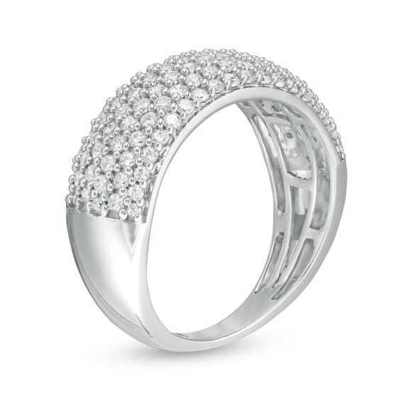 1 CT. T.w. Diamond Multi-Row Ring in 10K White Gold