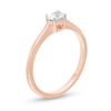 Thumbnail Image 2 of 1/4 CT. Oval Diamond Sideways Solitaire Promise Ring in 14K Rose Gold