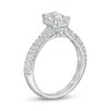 Thumbnail Image 3 of Zales Private Collection 1-1/5 CT. T.W. Certified Emerald-Cut Diamond Frame Engagement Ring in 14K White Gold (F/SI2)