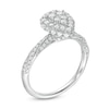 3/4 CT. T.W. Composite Pear Diamond Frame Engagement Ring in 14K White Gold