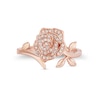 Thumbnail Image 4 of Enchanted Disney Belle 1/10 CT. T.W. Diamond Rose Bypass Ring in 10K Rose Gold