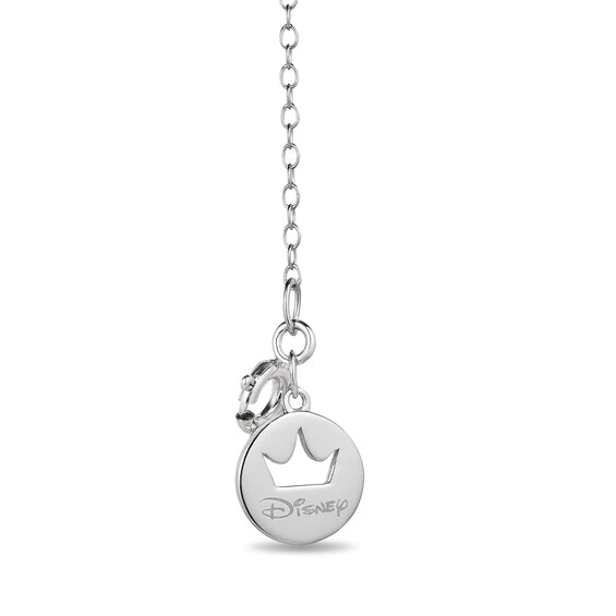 Enchanted Disney Aurora Oval Morganite and 1/10 CT. T.w. Diamond Key Pendant in Sterling Silver and 10K Rose Gold - 19"