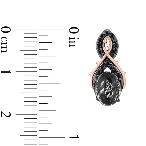 Enchanted Disney Villains Maleficent Quartz and 1/4 CT. T.W. Enhanced Black Diamond Drop Earrings in Sterling Silver Enchanted Disney Villains Maleficent Quartz and 1/4 CT. T.W. Enhanced Black Diamond Drop Earrings in Sterling Silver