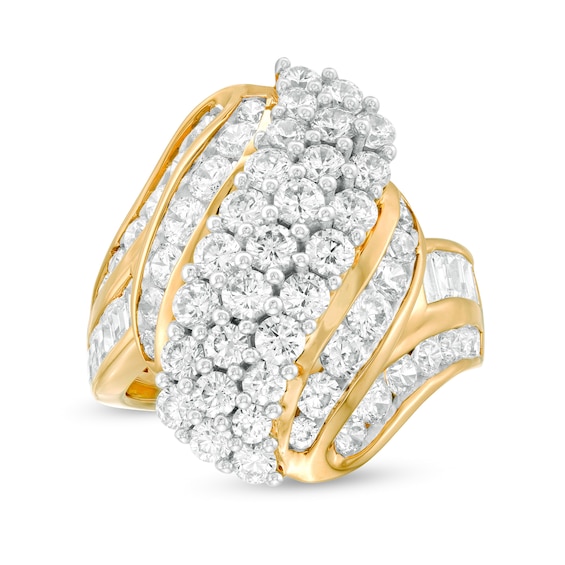 3 CT. T.w. Diamond Multi-Row Bypass Ring in 10K Gold