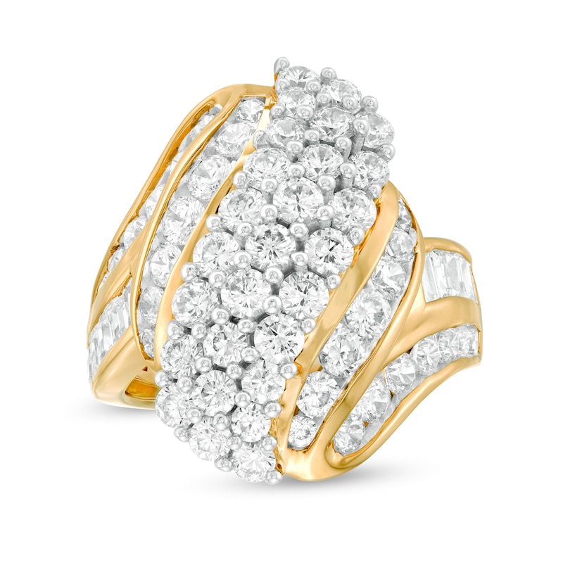 Main Image 1 of 3 CT. T.W. Diamond Multi-Row Bypass Ring in 10K Gold