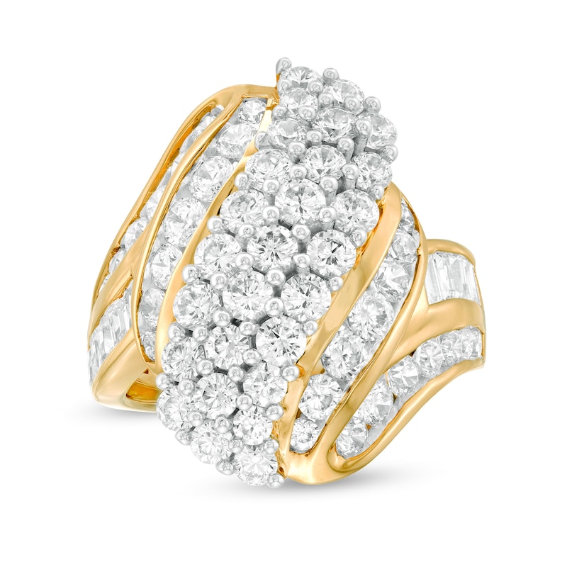 3 CT. T.W. Diamond Multi-Row Bypass Ring in 10K Gold