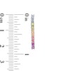 Thumbnail Image 3 of Simulated Light Multi-Color Sapphire Duos Linear Bar Drop Earrings in Sterling Silver
