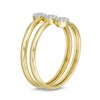Thumbnail Image 2 of 1/6 CT. T.W. Composite Diamond Linear Three Stone Open Wrap Ring in 10K Gold - Size 7