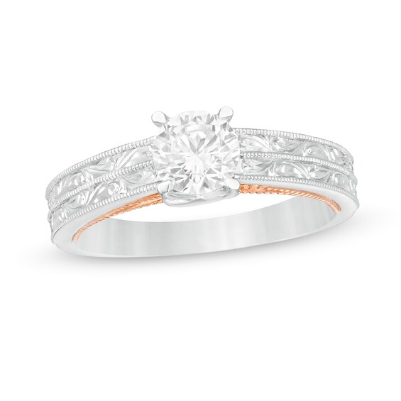 3/4 CT. Certified Diamond Solitaire Vintage-Style Engagement Ring in 14K Two-Tone Gold (I/I1) 3/4 CT. Certified Diamond Solitaire Vintage-Style Engagement Ring in 14K Two-Tone Gold (I/I1)