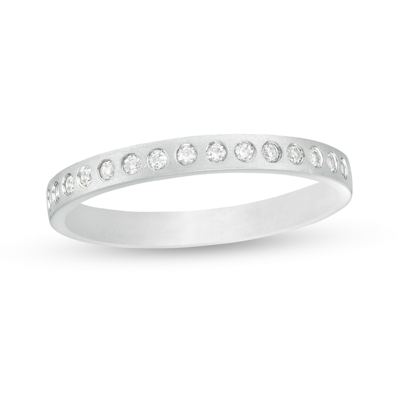 1/6 CT. T.W. Diamond Satin Stackable Anniversary Band in 10K White Gold