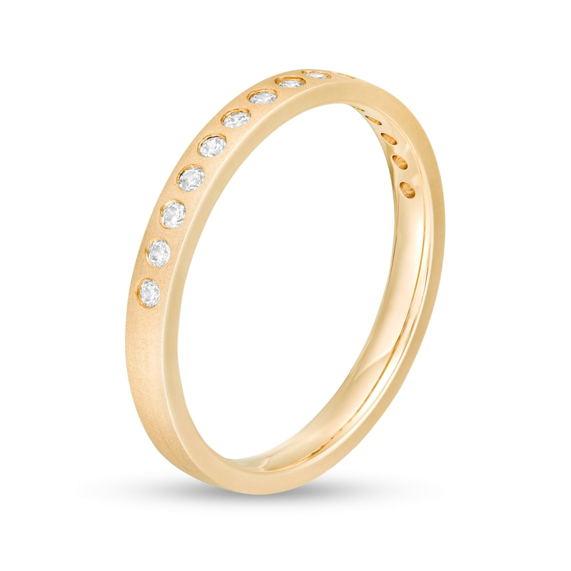 Main Image 3 of 1/6 CT. T.W. Diamond Satin Stackable Anniversary Band in 10K Gold