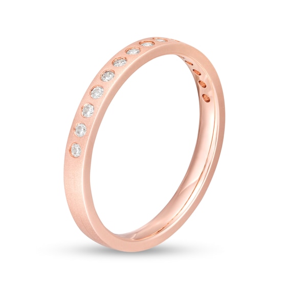 1/6 CT. T.w. Diamond Satin Stackable Anniversary Band in 10K Rose Gold