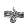 Thumbnail Image 4 of Enchanted Disney Villains Ursula 1/5 CT. T.W. Diamond Curled Tentacle Ring in Sterling Silver with Black Rhodium