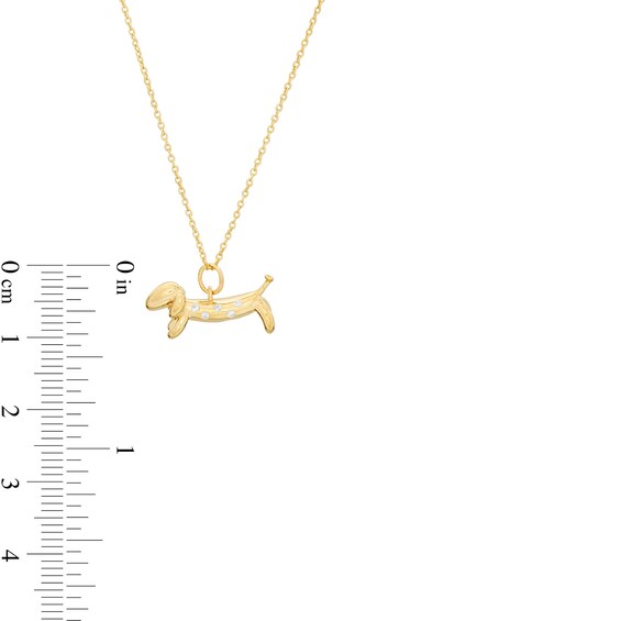 1/20 CT. T.w. Diamond Dachshund Pendant in Sterling Silver with 14K Gold Plate