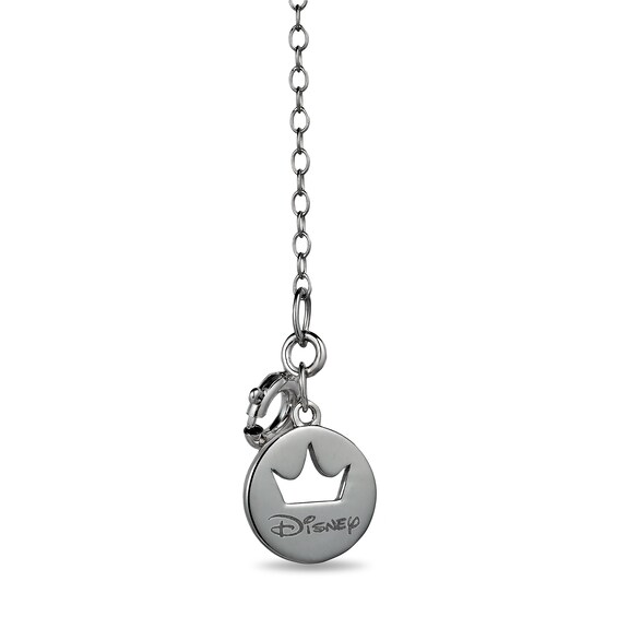 Enchanted Disney Villains Maleficent 1/10 CT. T.w. Black Diamond Key Pendant in Sterling Silver - 19"