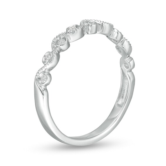 1/15 CT. T.w. Diamond Cascading Bubbles Ring in 10K White Gold