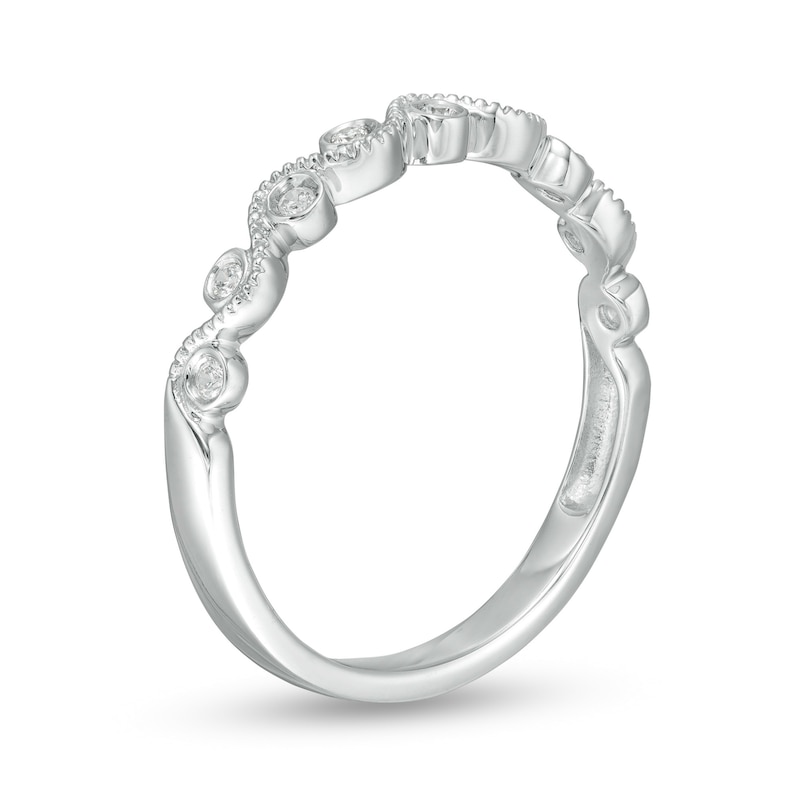 Main Image 3 of 1/15 CT. T.W. Diamond Cascading Bubbles Ring in 10K White Gold