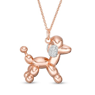 1 20 Ct T W Diamond Balloon Poodle Pendant In Sterling Silver With 14k Rose Gold Plate Zales - Sterling Silver Balloon Dog Pendant 1 20 Ct T W Diamond Balloon Poodle Pendant In Sterling Silver With 14k Rose Gold Plate Zales - Sterling Silver Balloon Dog Pendant