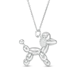 1/20 CT. T.W. Diamond Balloon Poodle Pendant in Sterling Silver