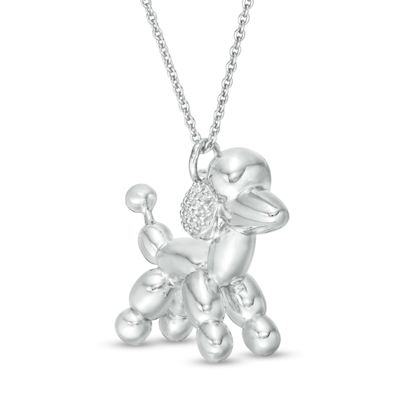 1/20 CT. T.w. Diamond Balloon Poodle Pendant in Sterling Silver
