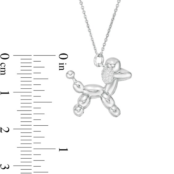 1/20 CT. T.w. Diamond Balloon Poodle Pendant in Sterling Silver