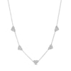 Thumbnail Image 1 of 1/8 CT. T.W. Diamond Heart Station Necklace in 10K White Gold - 19"