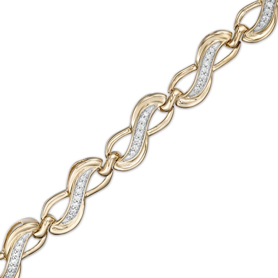 1/4 CT. T.w. Diamond Infinity Link Bracelet in 10K Gold