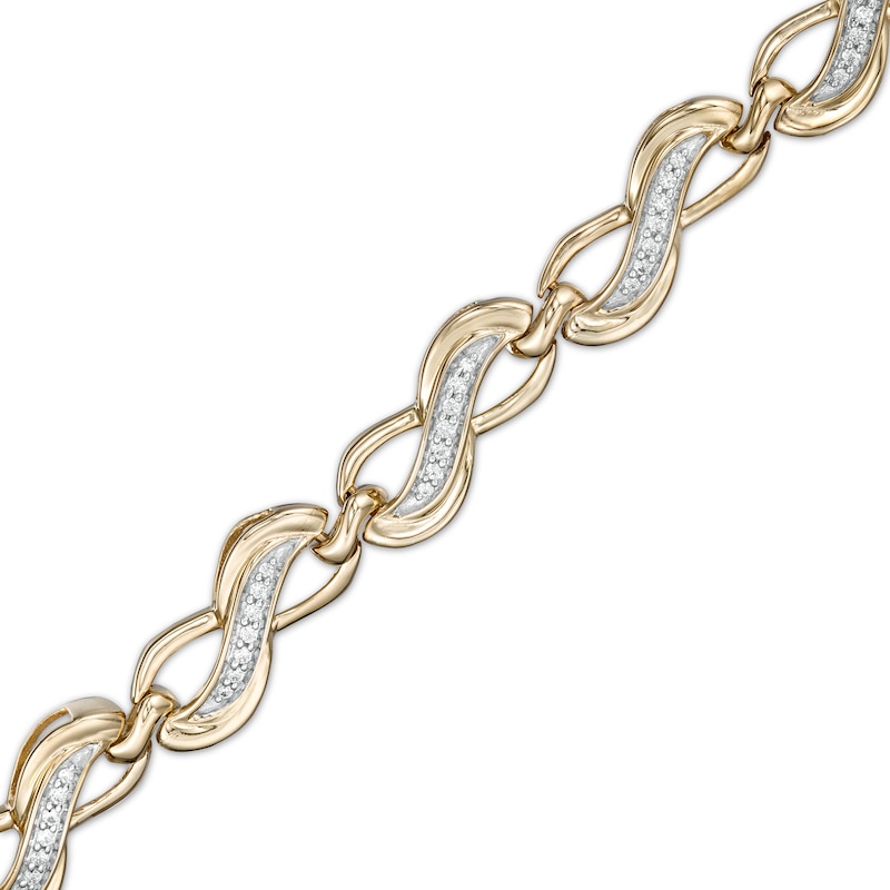1/4 CT. T.W. Diamond Infinity Link Bracelet in 10K Gold