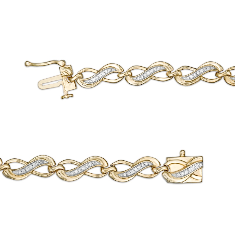 1/4 CT. T.W. Diamond Infinity Link Bracelet in 10K Gold