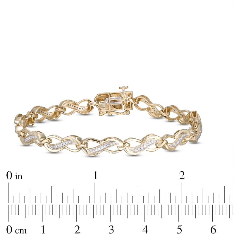 1/4 CT. T.W. Diamond Infinity Link Bracelet in 10K Gold